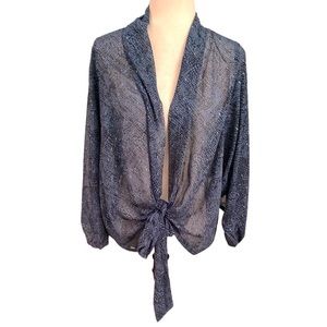 Lovestitch Blue Tie-Front Blouse